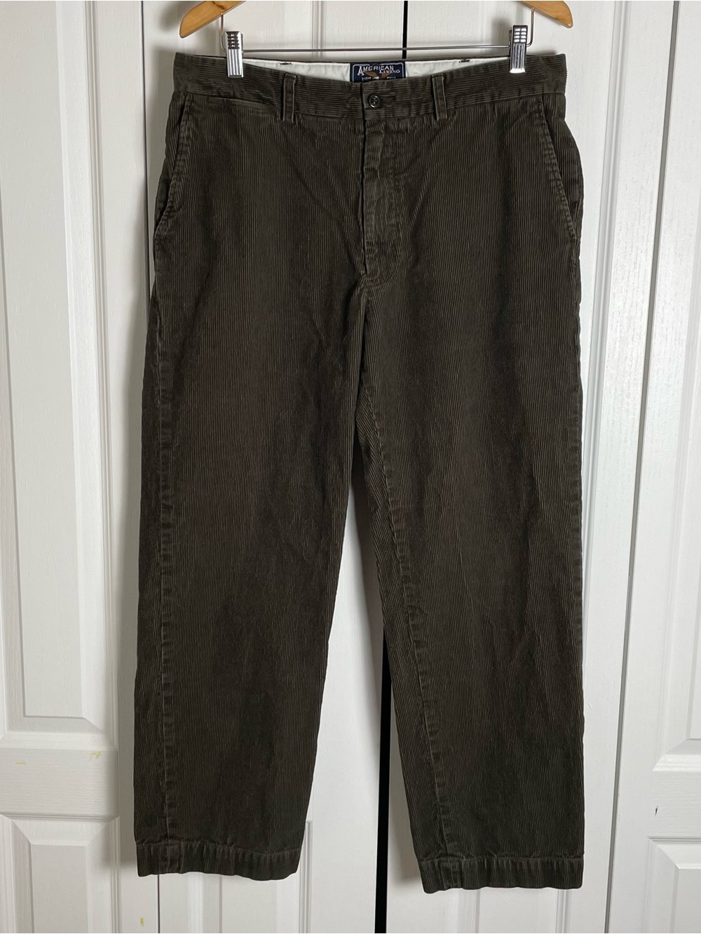 American Living Vintage Corduroy Slacks Pants Men’s 34x30 Green Casual Pleated